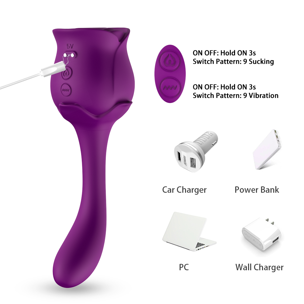 Rose Vibrator Body Massage Clit Sucker