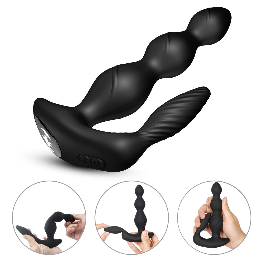 Pull Bead Vibrator Silicone Anal Plug Anal Three Point Resonance