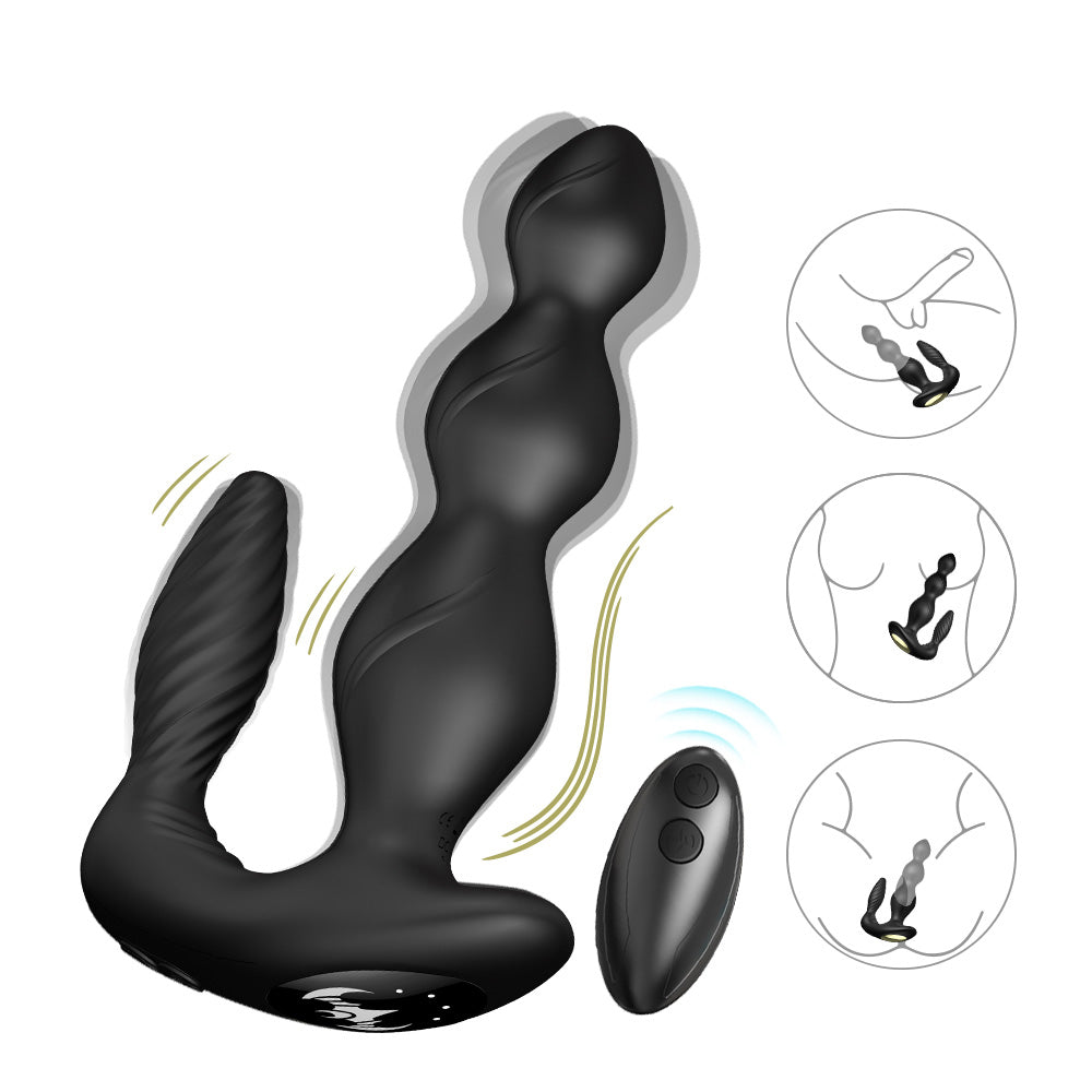 Pull Bead Vibrator Silicone Anal Plug Anal Three Point Resonance