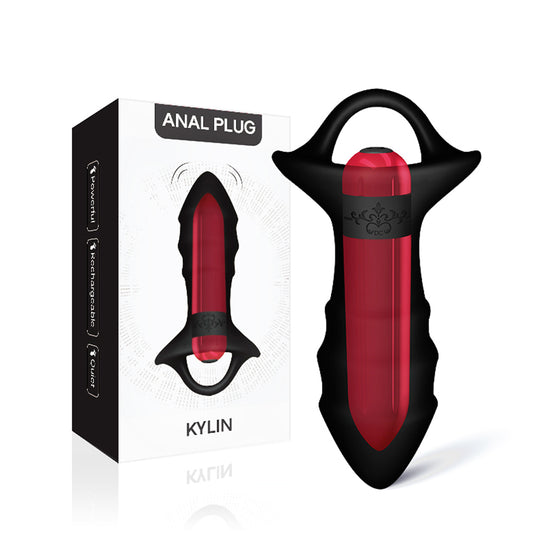 Rechargeable 9-frequency vibrating anal plug silicone remote control
