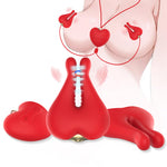 Magnetic Rabbit Nipple Clamps Necklace with Heart Controller