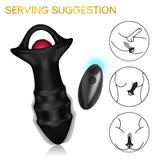 Rechargeable 9-frequency vibrating anal plug silicone remote control