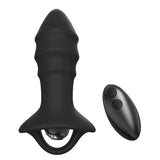 Rechargeable 9-frequency vibrating anal plug silicone remote control