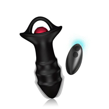 Rechargeable 9-frequency vibrating anal plug silicone remote control