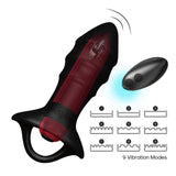 Rechargeable 9-frequency vibrating anal plug silicone remote control