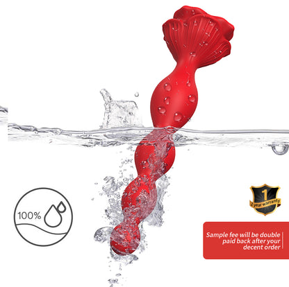 Rose Silicone Pull Bead Anal Plug