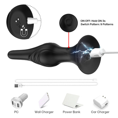 Soft Silicone Anal Plug Masturbator Male Rear Prostate Orgasm Massager