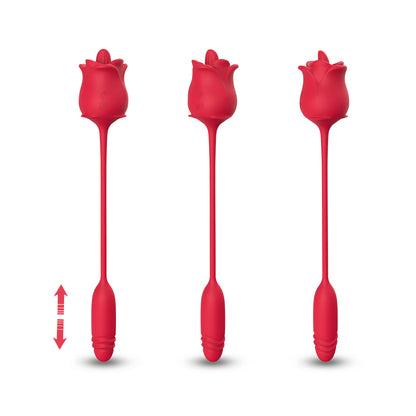 Sakulove Wild Rose Thrusting Tongue Licking Dildo Vibrator