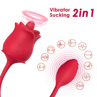 Sakulove Rose Clitoral Licking dildo vibrator