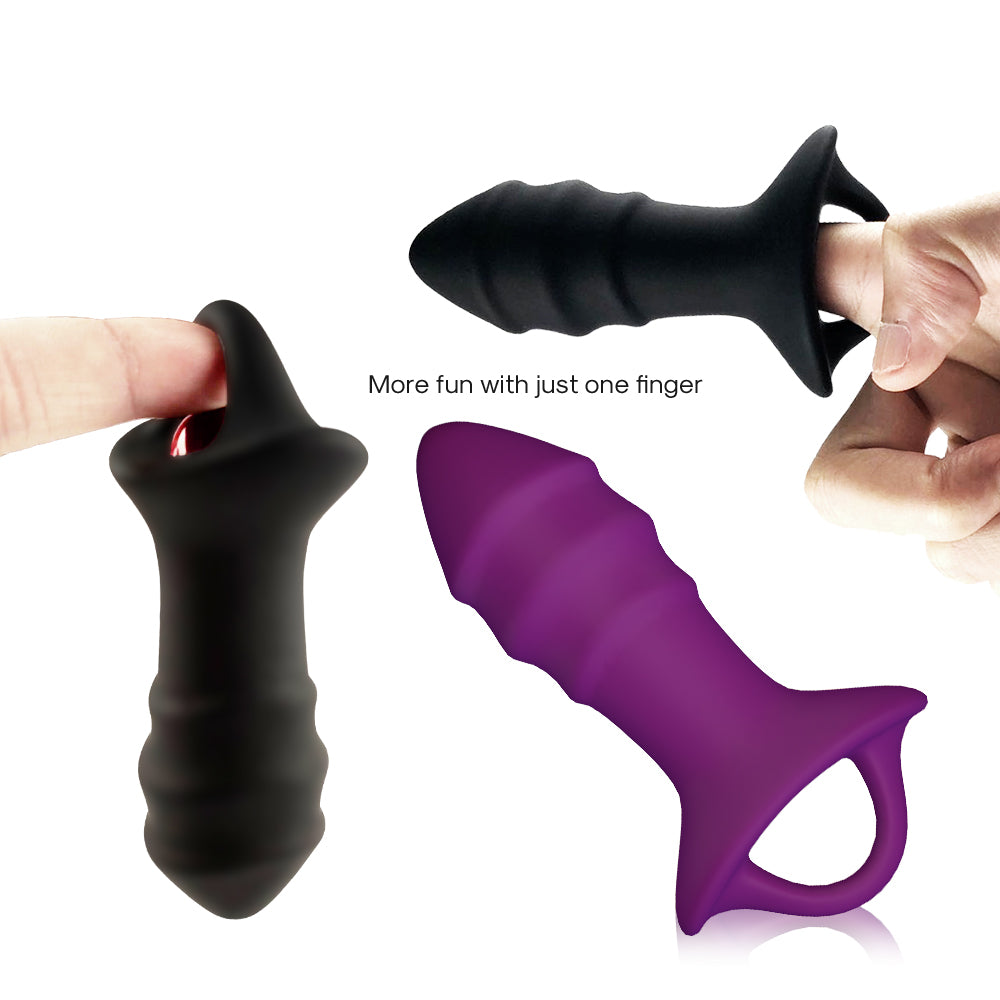 Rechargeable 9-frequency vibrating anal plug silicone remote control