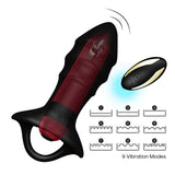 Rechargeable 9-frequency vibrating anal plug silicone remote control