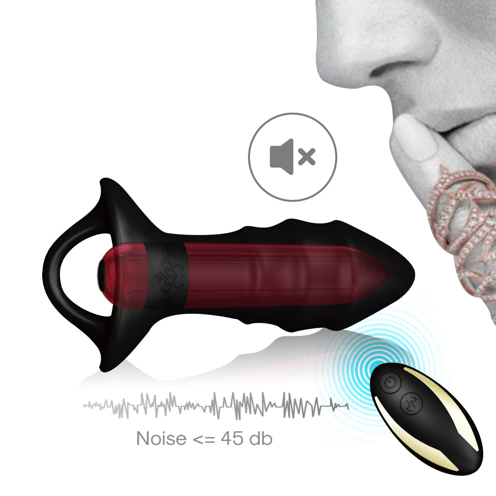 Rechargeable 9-frequency vibrating anal plug silicone remote control