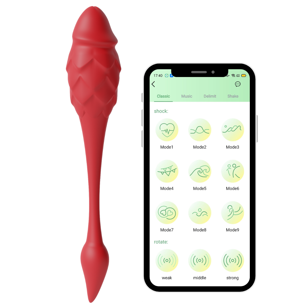 DRAGON SCALE App Controlled Rechargeable Love Egg Vibrator